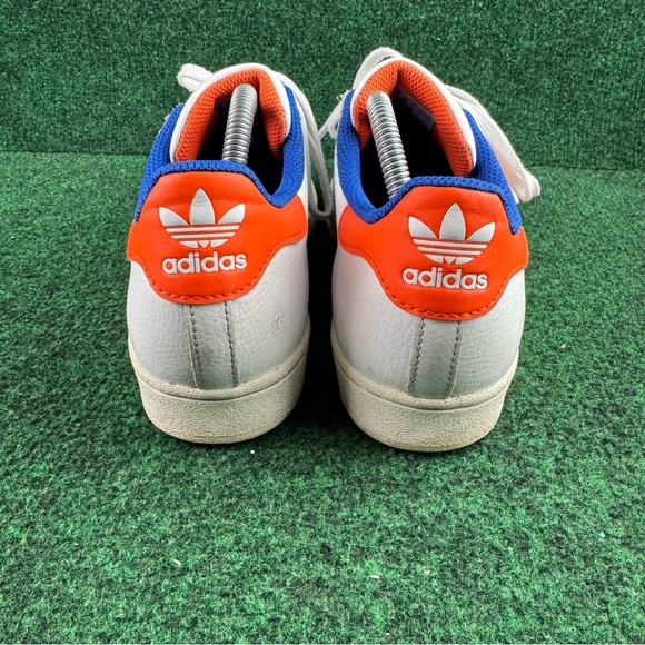 Adidas Superstar Low IF7610 Trainers Womens Cloud White Orange Royal Blue Size 9 - Picture 4 of 8